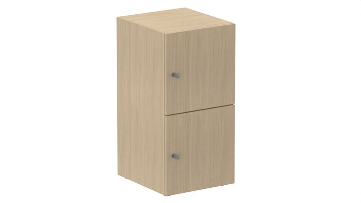 CASIERS - 2 cases - Meuble à cases H.92xL.45xP.50cm - 2 cases H43cm. portes pleine. serrure à clé