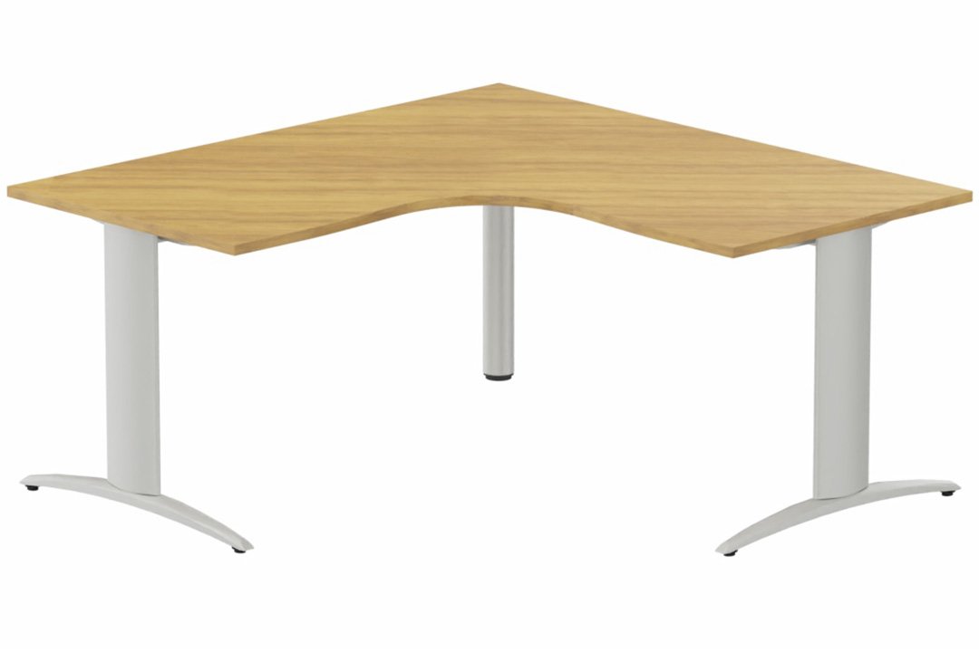 K2- Plan compact 90° symétrique 160x160x80x80 -Finitions : PLATEAUX: NOYER (NO) / PIETEMENTS: ALUMINIUM (AL)