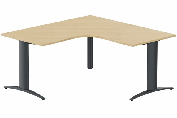Gamme K2 - Plans compacts - K2- Plan compact 90° symétrique 160x160x80x80 -Finitions : PLATEAUX: CHENE (CE) / PIETEMENTS: ANTHRACITE (AN)