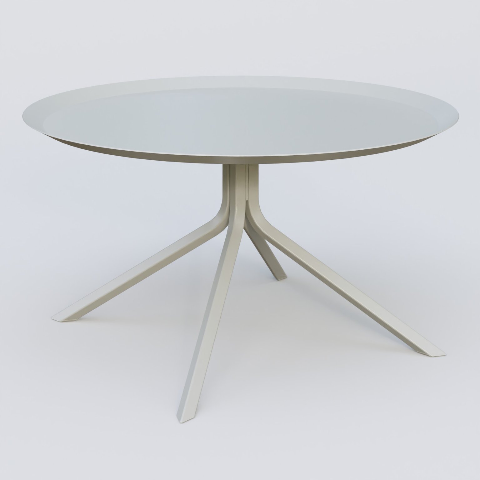 Table Basse Fashion Styl piètement 4 branches. Plateau Gris (RAL 7038) et pietement Gris (RAL 7038).