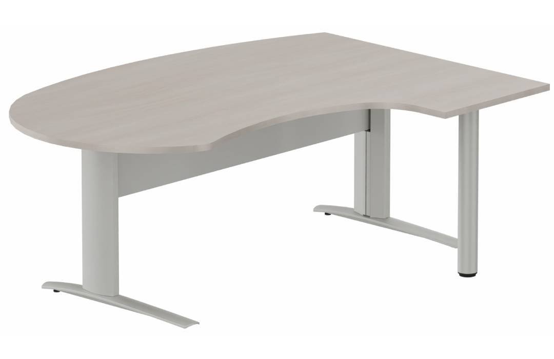 K1 VDF métal compact 90° manager 190x141x104x60cm sur pied de soutien, plateau acacia, structure aluminium