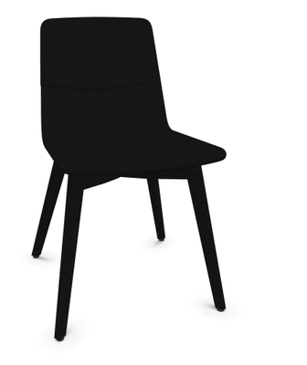 FAUTEUILS/POUFS - 4 pieds bois - MELODY chaise 4 pieds bois frêne teinté noir