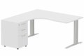 Bureau retour à gauche, caisson mélaminé, 160x162x80cm