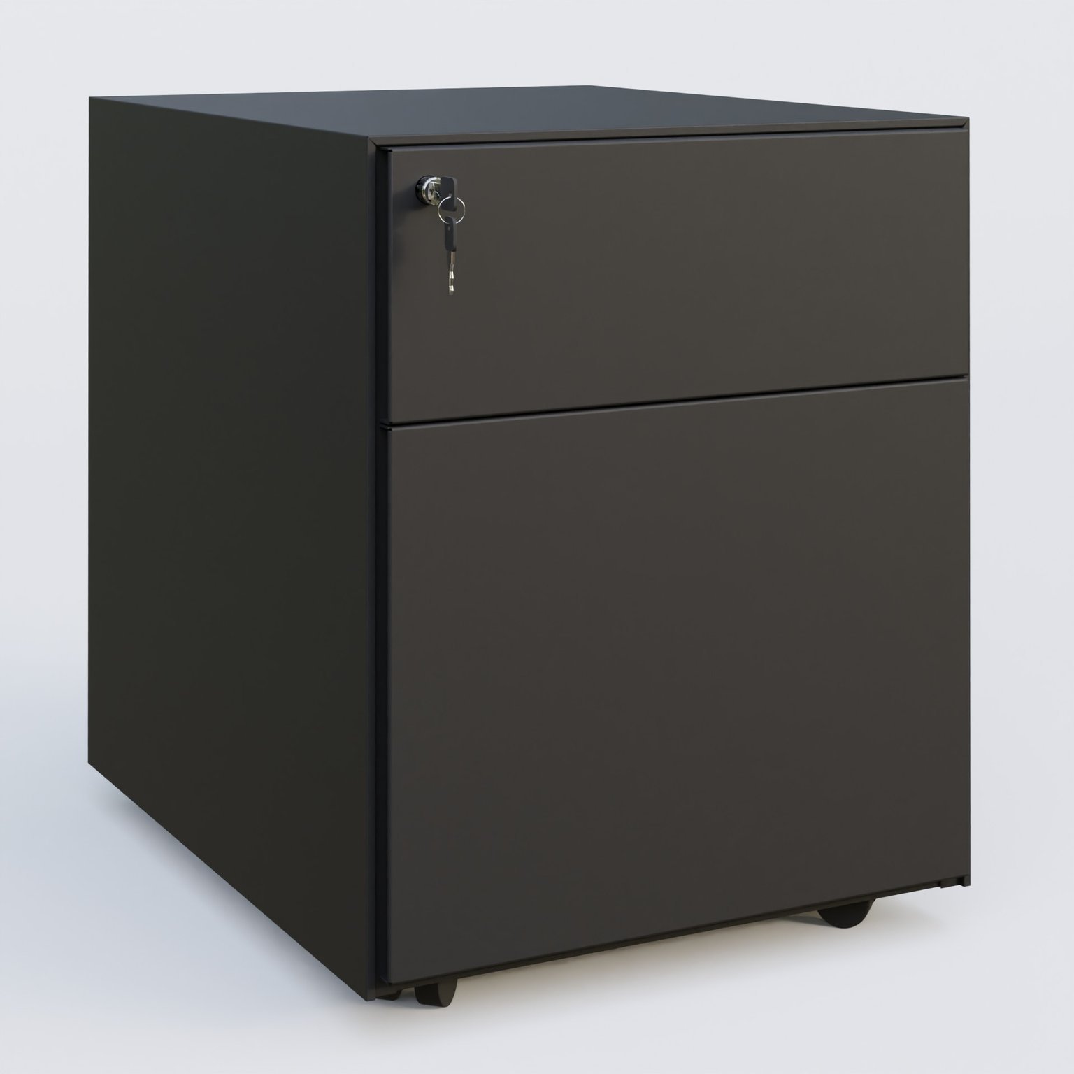 Caisson sur roulette 2 tiroirs Noir RAL 9005