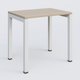 K3 Plateau droit 80x60 pieds fixe. Plateau Acacia et pietement Blanc.