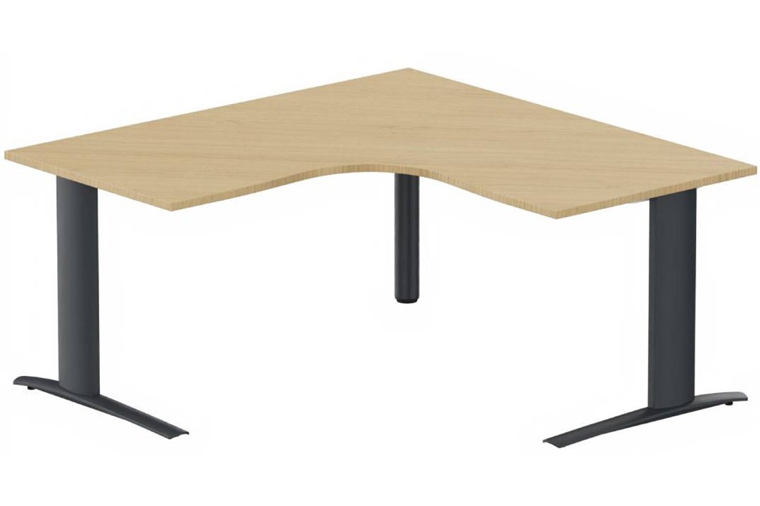 K1 - Plan compact 90° symétrique sur poutre 160x160x80 / 80 -Finitions : PLATEAUX: CHENE (CE) / PIETEMENTS: ANTHRACITE (AN)