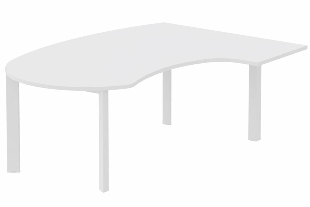 K7 compact 90° manager 190x141x104x60cm, plateau blanc, structure blanc