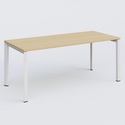 Gamme K7 - Plans droits - K7 plan droit 180*80 sur pieds fixe. Plateau Chêne clair et pietement Blanc