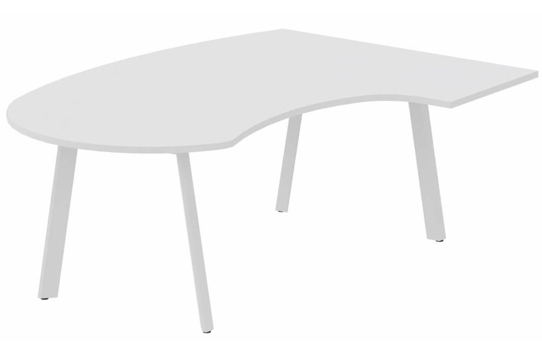 Plan compact 90° manager 190 x 141 x 104 x 60cm, plateau blanc, structure blanc