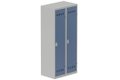 Vestiaire industrie salissante 2 portes (serrure 2 clés) H180xL80xP50cm coffre gris clair/ porte(s) bleu