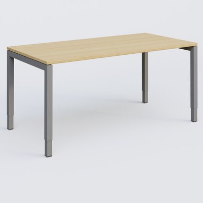 Gamme K3 - Plans droits - Bureau droit gamme K3 160-80 cm hauteur réglable. Plateau Chêne clair et pietement Aluminium.