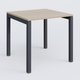K3 Plateau droit 80x80 pieds fixe. Plateau Acacia et pietement Anthracite.
