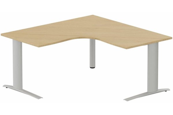 Gamme K1 - Plans compacts - K1-  Plan compact 90° symétrique sur poutre 160x160x80 / 80 -Finitions : PLATEAUX: CHENE (CE) / PIETEMENTS: ALUMINIUM (AL)
