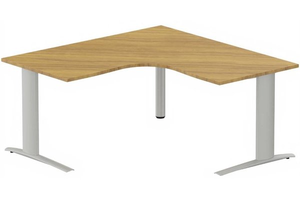 Gamme K1 - Plans compacts - K1 - Plan compact 90° symétrique sur poutre 160x160x80 / 80 -Finitions : PLATEAUX: NOYER (NO) / PIETEMENTS: ALUMINIUM (AL)