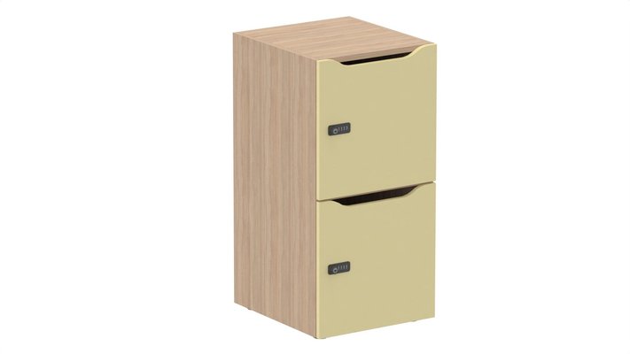 CASIERS - 2 cases - Meuble à cases H.92xL.45xP.50cm - 2 cases H43cm. portes avec découpe en partie haute. serrure à code