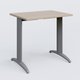 K2 Plateau droit 80x60 pieds fixe. Plateau Acacia et pietement Aluminium.