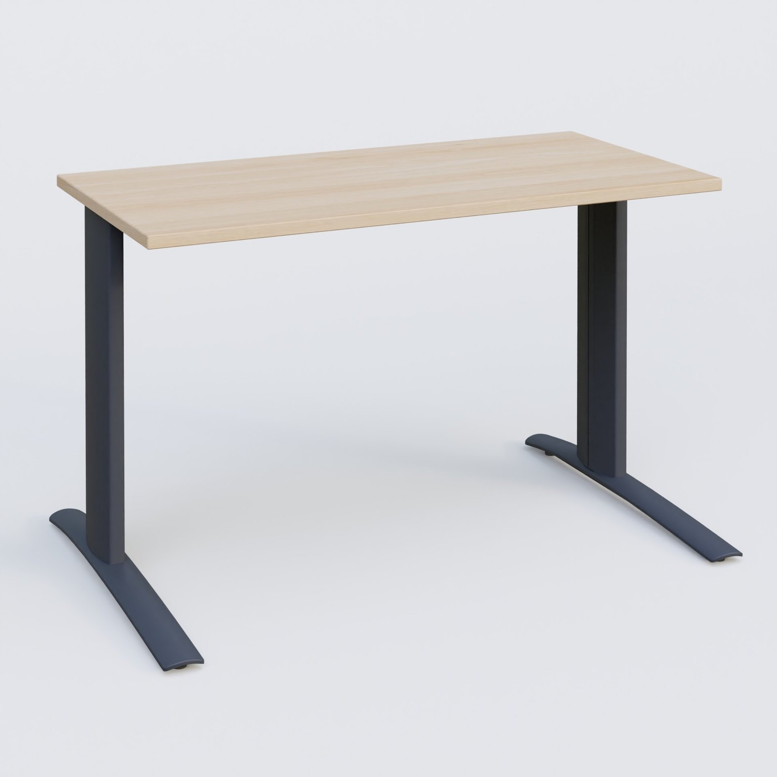 K1 Plateau droit 120x60 pieds fixe. Plateau Hêtre et pietement Anthracite