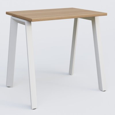 Gamme K8 - Plans droits - K8 plan droit 80*60 sur pieds fixe. Plateau Noyer et pietement Blanc