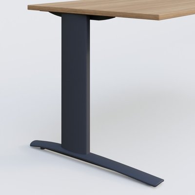 Gamme K1 - Plans droits - K1 Plateau droit 100x60 pieds fixe. Plateau Noyer et pietement Anthracite