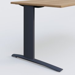 Gamme K1 - Plans droits - K1 Plateau droit 100x60 pieds fixe. Plateau Noyer et pietement Anthracite