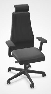 DIRECTION - Fauteuils - SO PRETTY - Fauteuil manager + têtière + accotoirs. Mécanisme synchrone décalé avec translation d'assise. Tissus Cuir Pleine Fleur Gris Foncé SQG SQG