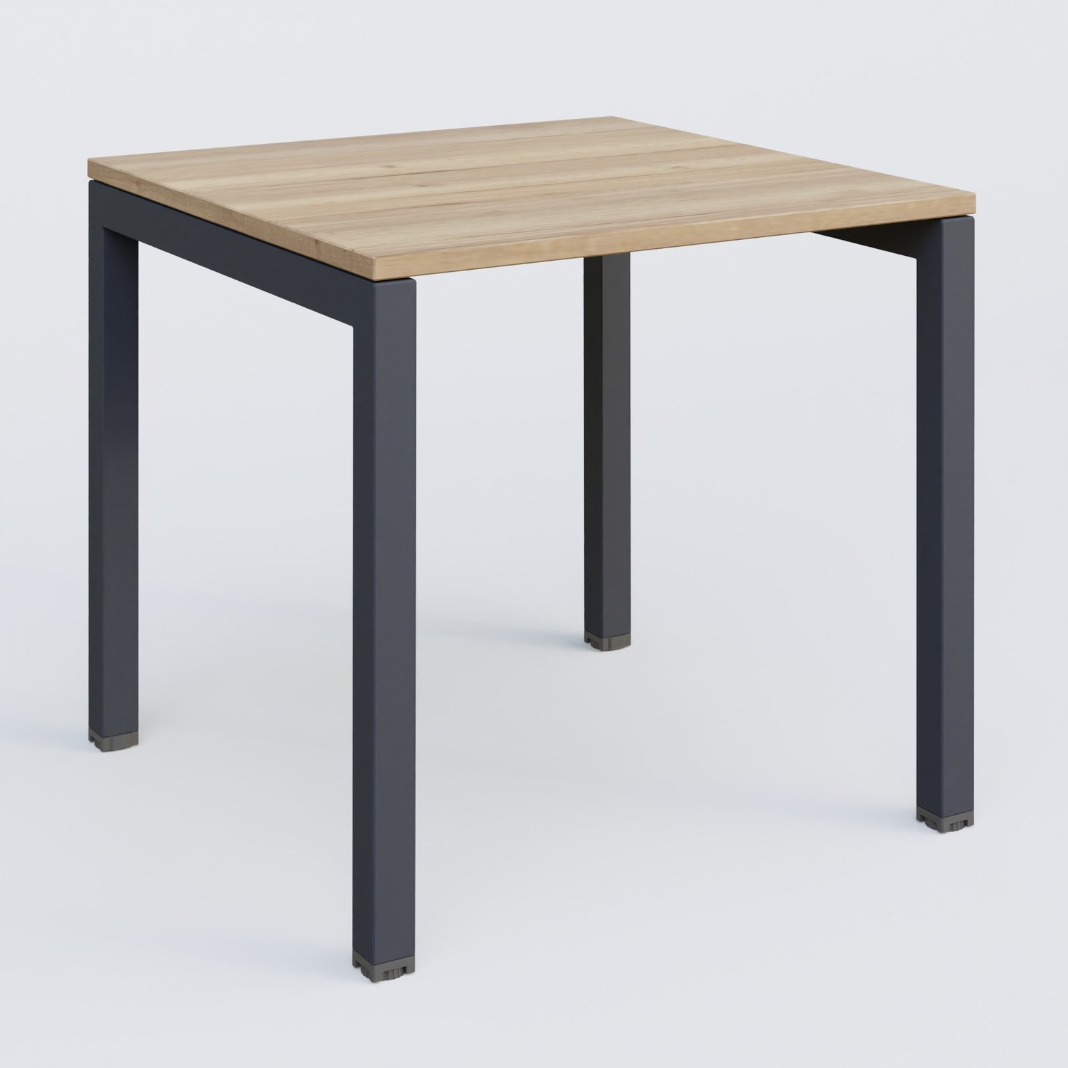 K3 Plateau droit 80x80 pieds fixe. Plateau Chêne naturel et pietement Anthracite.