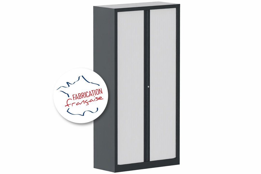 Armoire à rideaux H198xL100cm 4 tablettes