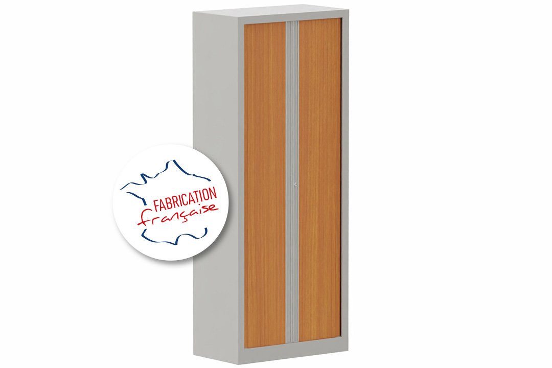 Armoire à rideaux H198xL80cm 4 tablettes