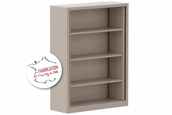 [Pas de famille] - [Pas de sous famille] - Armoire à rideaux H160xL120cm 3 tablettes