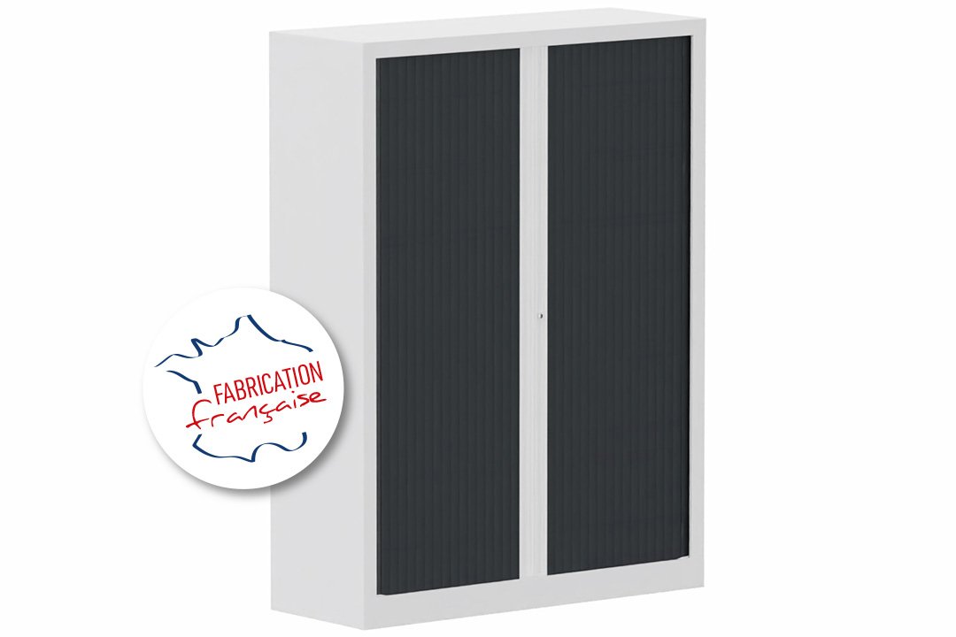 Armoire à rideaux H160xL120cm 3 tablettes