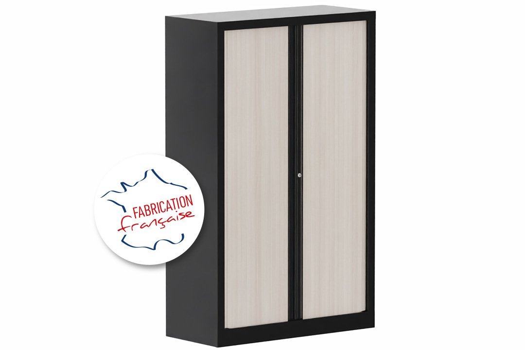 Armoire à rideaux H160xL100cm 3 tablettes