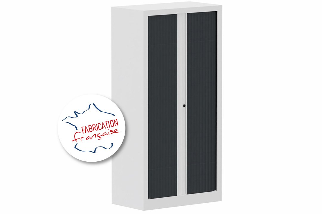 Armoire à rideaux H136xL120cm 3 tablettes