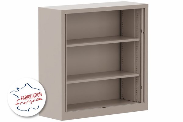 [Pas de famille] - [Pas de sous famille] - Armoire à rideaux H120xL120cm 2 tablettes