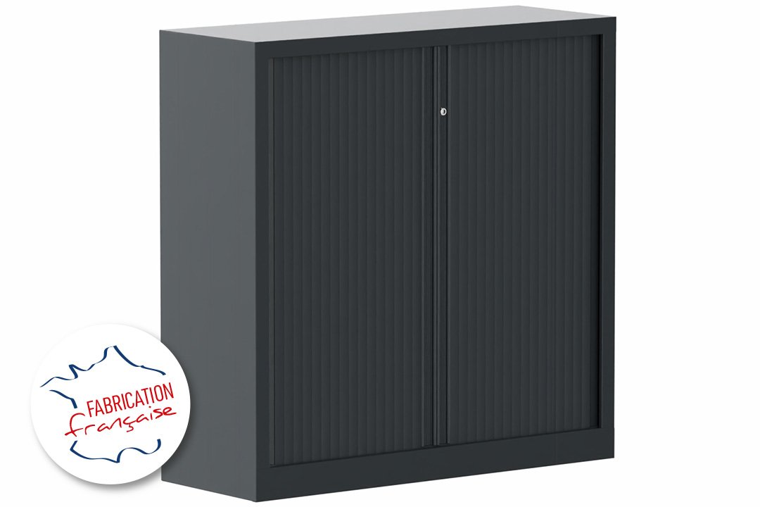 Armoire à rideaux H120xL120cm 2 tablettes