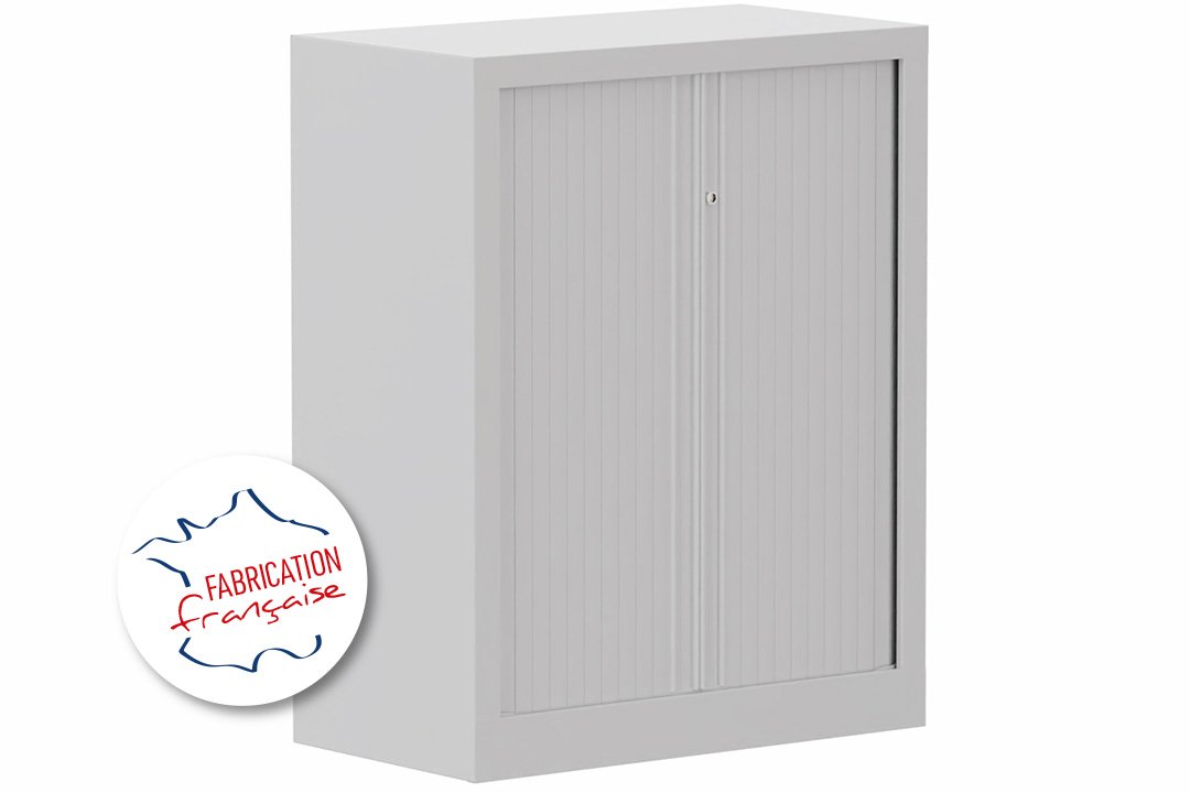 Armoire à rideaux H100xL80cm 2 tablettes
