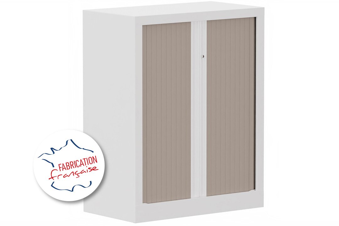 Armoire à rideaux H100xL80cm 2 tablettes