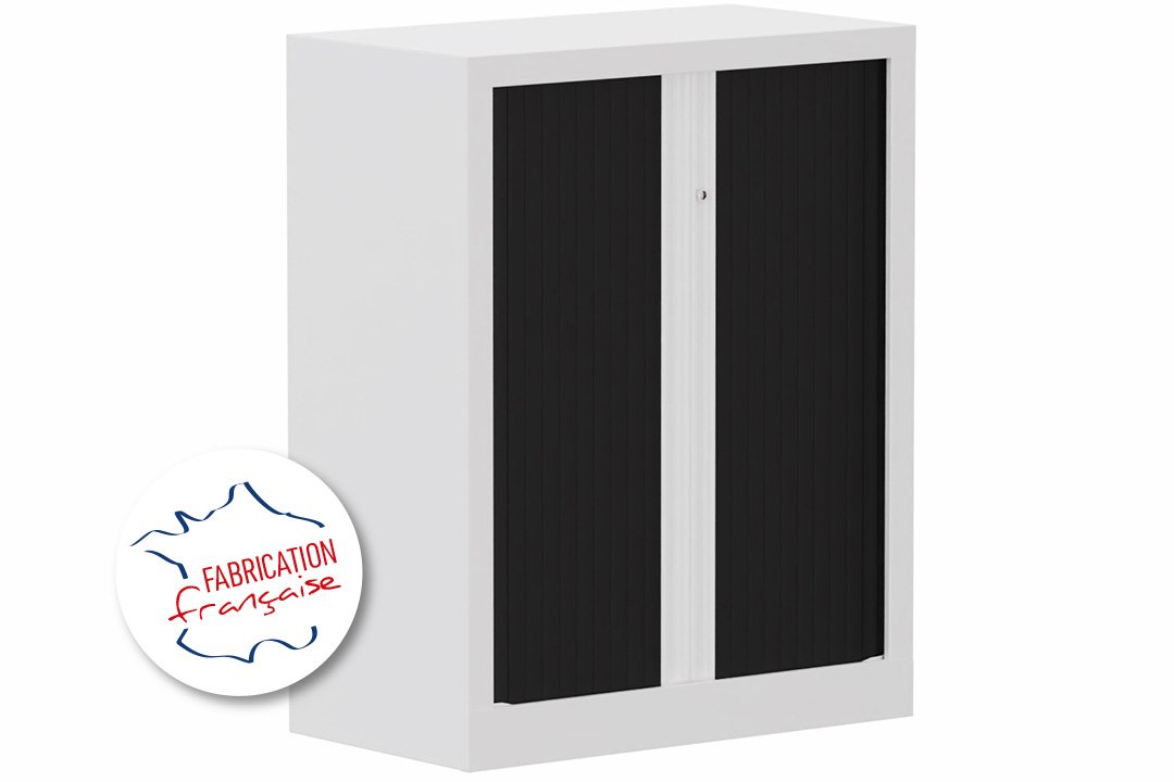 Armoire à rideaux H100xL80cm 2 tablettes