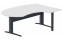 K1 VDF métal compact 90° manager 190x141x104x60cm sur pied de soutien, plateau blanc, structure anthracite