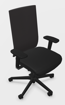 OPERATIVE - Dossier résille - fauteuil de travail DINK MESH mécanisme synchrone avec assise coulissante, Soutien lombaire réglable, assise coulissante , dossier résille Noir Assise tissu Noir