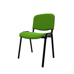 VISITEURS ET FONCTIONNELS - 4 Pieds - Joker Eco - Chaise piétement 4 pieds laqué noir (Noir).Assise et dossier tissu Lucia Vert gazon YBE (YBE)