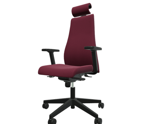 DIRECTION - Fauteuils - SO PRETTY - Fauteuil manager + têtière + accotoirs. Mécanisme synchrone décalé avec translation d'assise. Tissus Bondai Prune BNQ