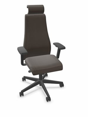 DIRECTION - Fauteuils - SO PRETTY - Fauteuil manager + têtière + accotoirs. Mécanisme synchrone décalé avec translation d'assise. Tissus Bondai Brun Foncé BNM