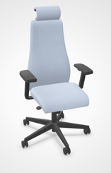 DIRECTION - Fauteuils - SO PRETTY - Fauteuil manager + têtière + accotoirs. Mécanisme synchrone décalé avec translation d'assise. Tissus Lucia Gris clair YBD YBD