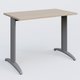 K2 Plateau droit 100x60 pieds fixe. Plateau Acacia et pietement Aluminium.