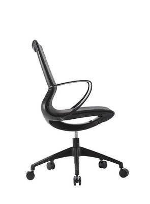 OPERATIVE - Dossier résille - Fauteuil BILLY. mécanisme autorégulé. cadre noir. résille noire. piétement nylon noir