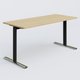 Module droit gamme Pure 160-70 cm. Plateau Chêne clair et pietement Noir/Chrome.