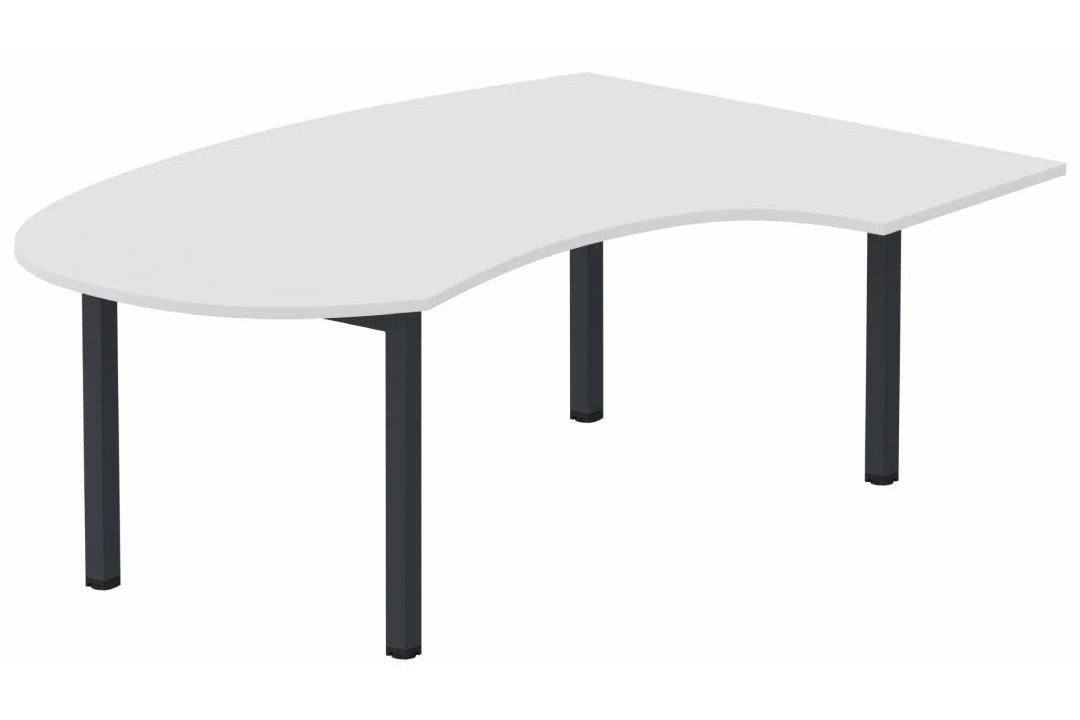 K3 compact 90° manager 190x141x104x60cm, plateau blanc, structure anthracite