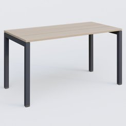 Gamme K3 - Plans droits - K3 Plateau droit 140x70 pieds fixe. Plateau Acacia et pietement Anthracite.