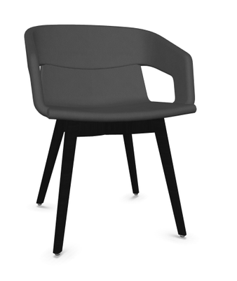 FAUTEUILS/POUFS - 4 pieds bois - MELODY fauteuil 4 pieds bois frêne teinté noir