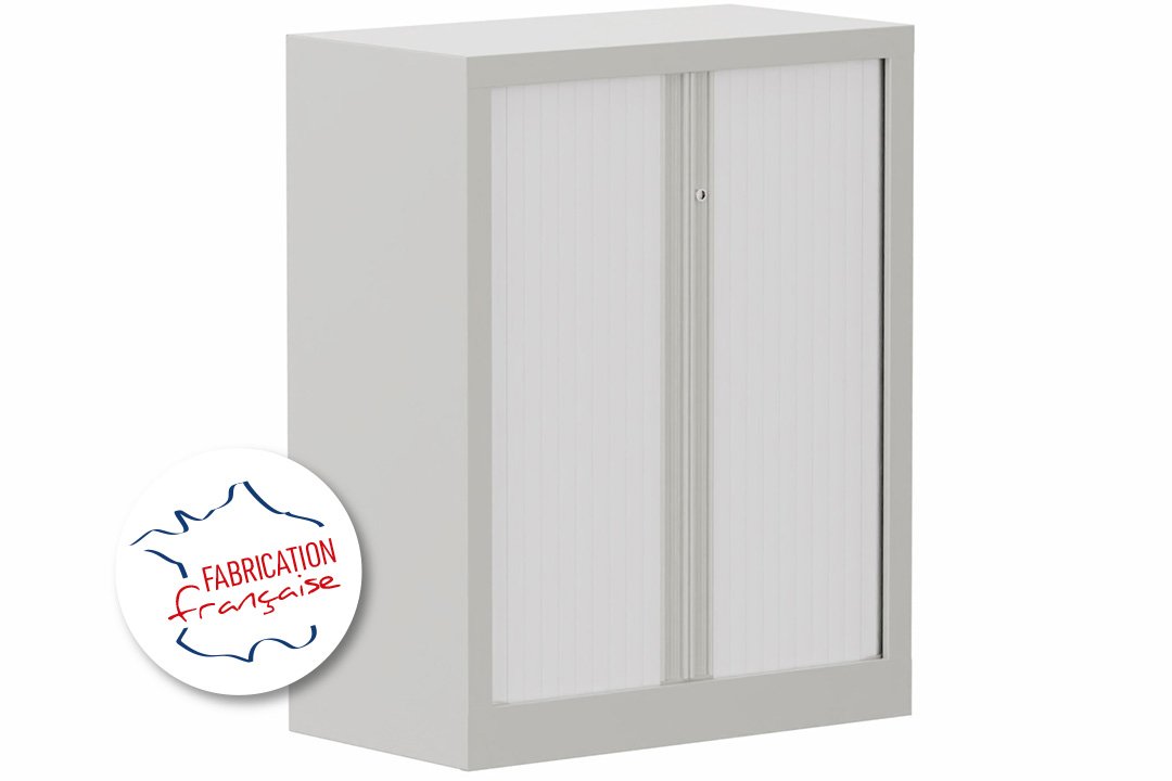 Armoire à rideaux H100xL80cm 2 tablettes